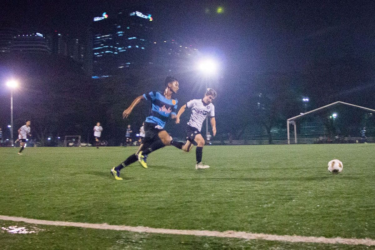Play under floodlights